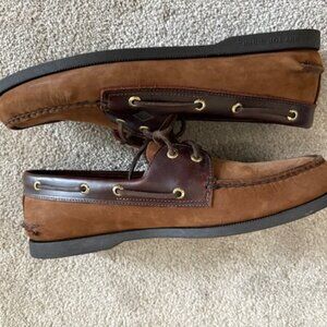 Sperry Top-Sider Authentic  2-Eye Boat Shoes – Brown Leather – Men’s Size 11.5M